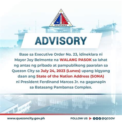 quezon city suspension|Walang Pasok: QC suspends classes on July 24 for Marcos' 2nd .